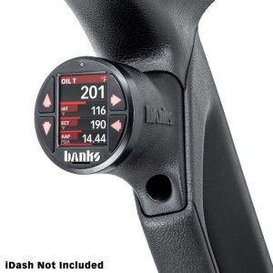 Jeep Wrangler Gauge Pod - Banks Power - iDash Stealth Single - Black - `18-`23